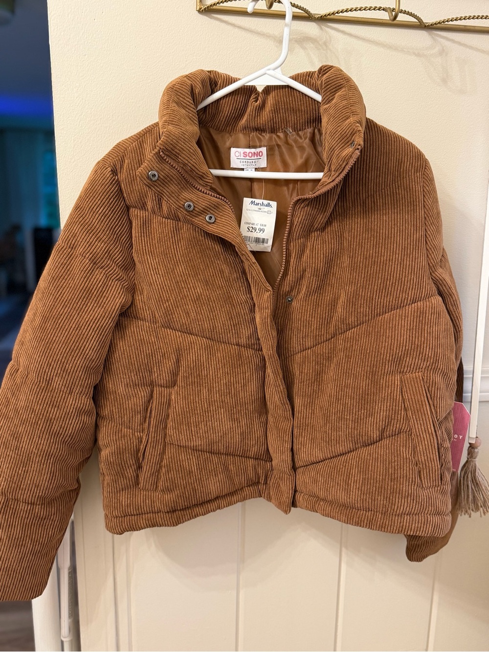 Ci Sono brown Corduroy Puffer Jacket